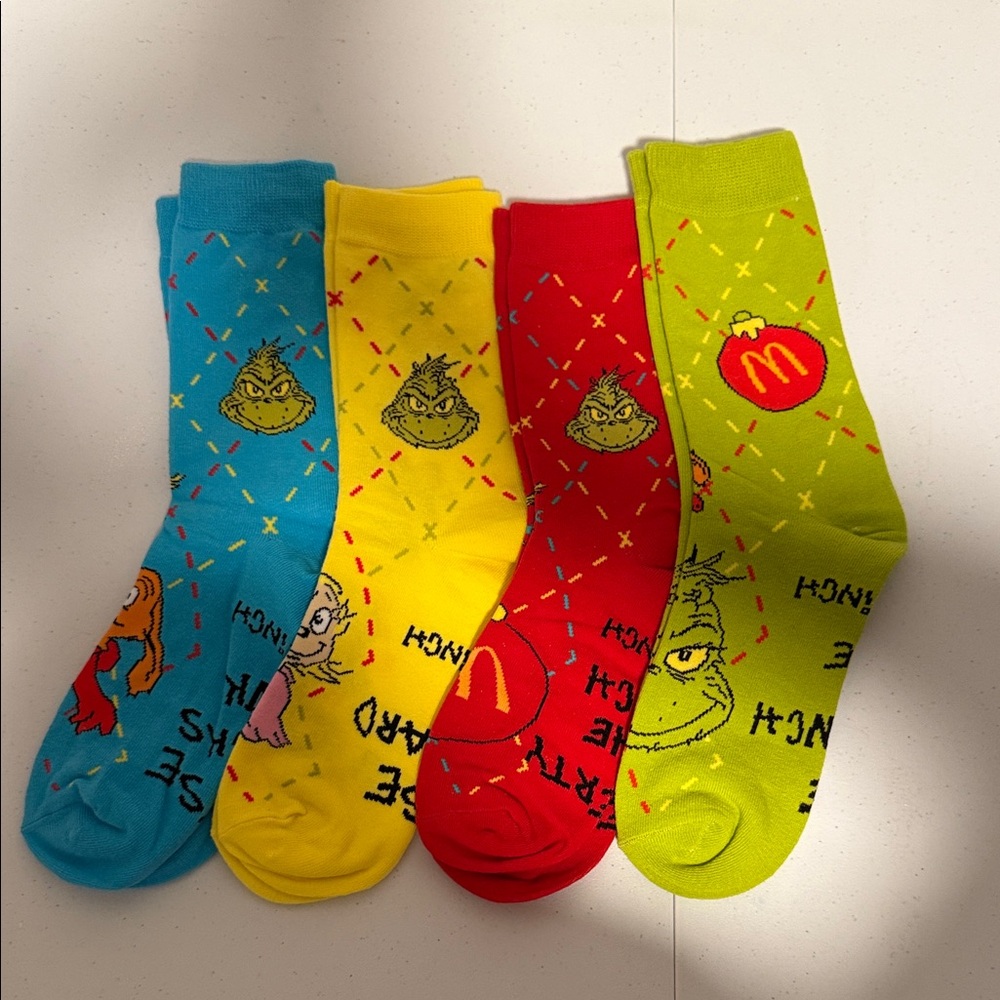 Dr. Seuss Character Socks Set - Blue, Yellow, Red, Green